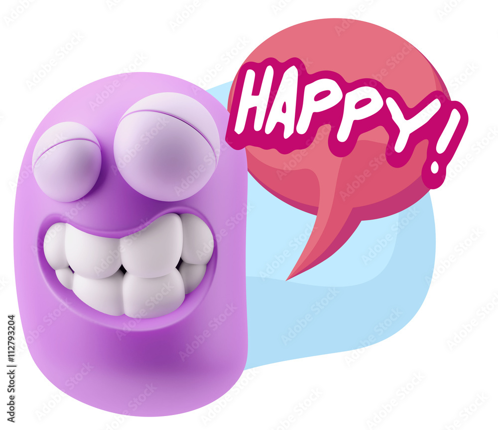 3d Rendering Smile Character Emoticon Expression saying Happy wi 3d Rendering Smile Character Emoticon Expression saying Happy wi