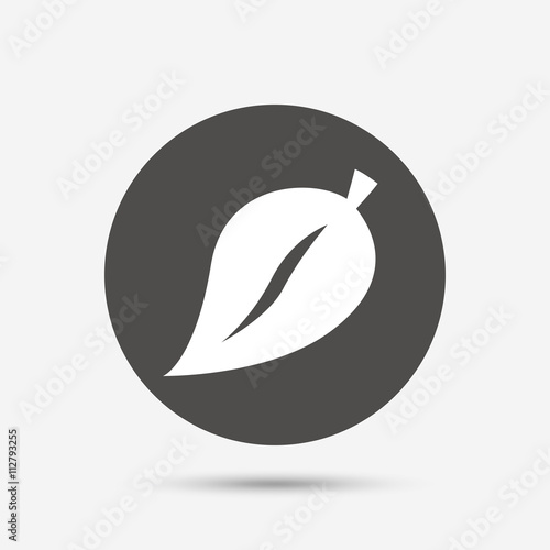 Leaf sign icon. Fresh product symbol.