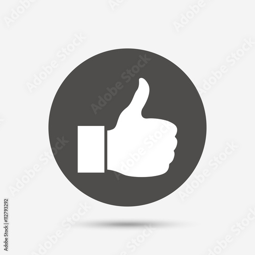 Like sign icon. Hand finger up symbol.