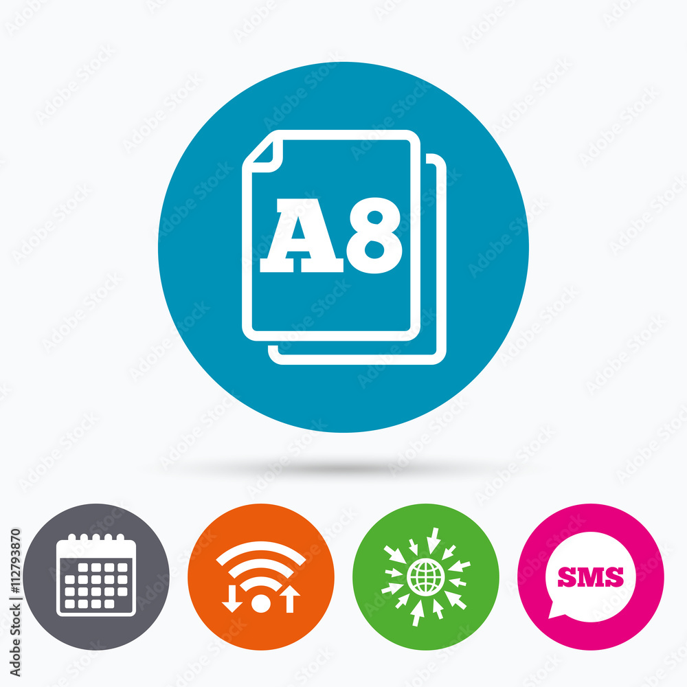 Paper size A8 standard icon. Document symbol. Paper size A8 standard icon. Document symbol.