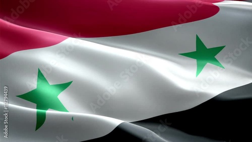 Syria national flag. Infinite loop. New effect and different lightining.