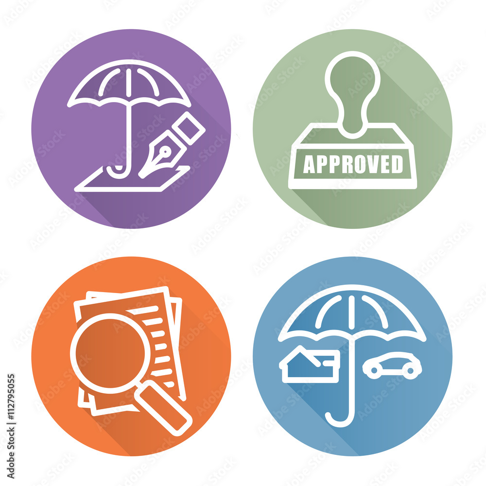 Home and Auto Insurance Icons Isolated on a solid Background Home and Auto Insurance Icons Isolated on a solid Background