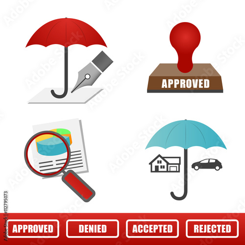 Home and Auto Insurance Icons Isolated on a solid Background