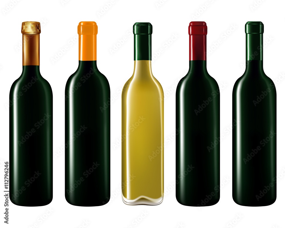 Wine bottles isolated on white Wine bottles isolated on white