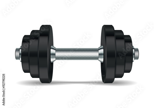 Metal realistic dumbbell