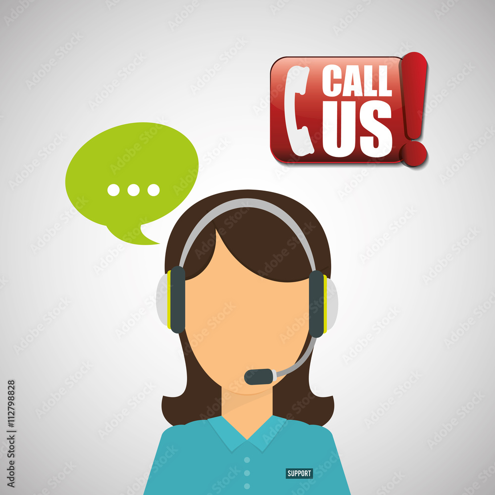 Call center design. customer service icon. Isolated illustration , vector