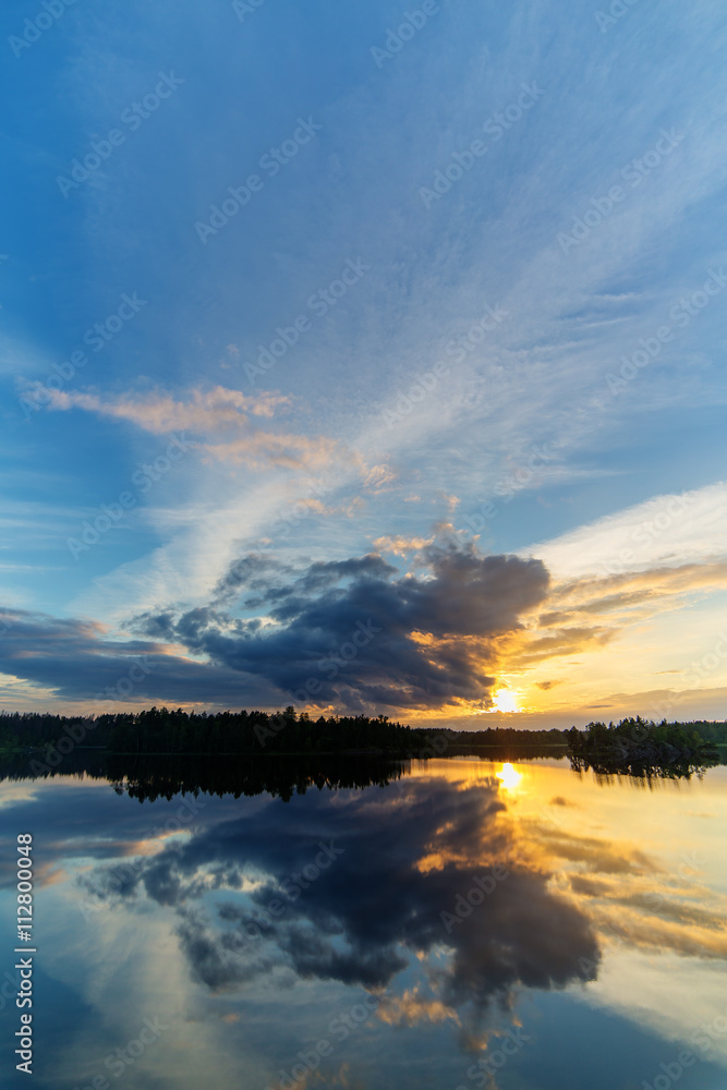 summer sunset with clouds summer sunset with clouds