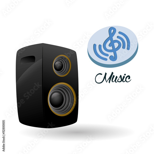 Music design. speaker icon.  White background , vector