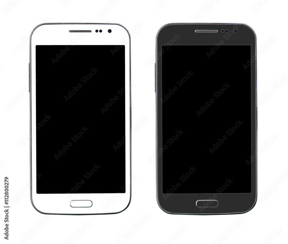 Two smart phone isolated on white background. Two smart phone isolated on white background.