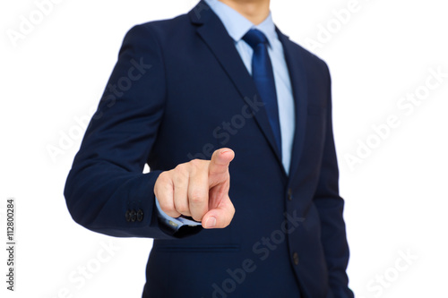 Businessman with finger touch on the air