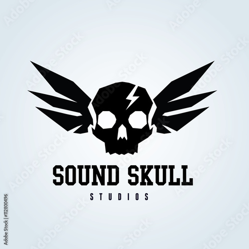 skull logo,sound logo,wing logo,vector logo template.