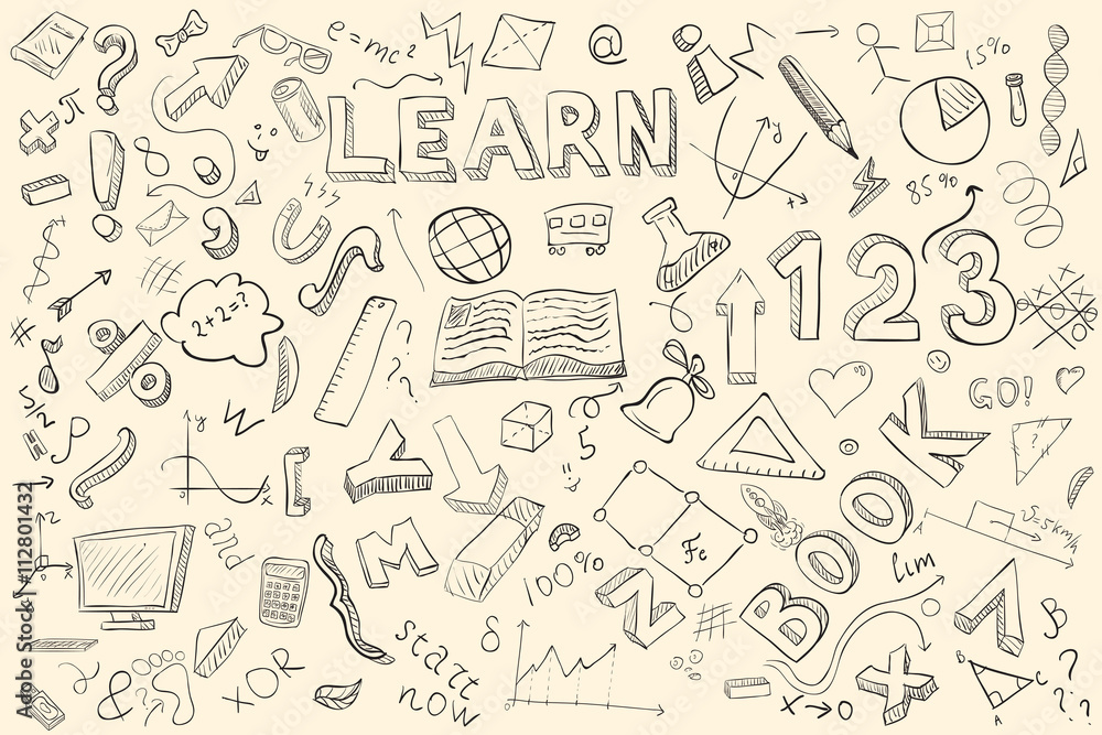Doodle set. Various school stuff Doodle set. Various school stuff