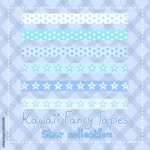 kawaii lovely fancy tape star collection vector
