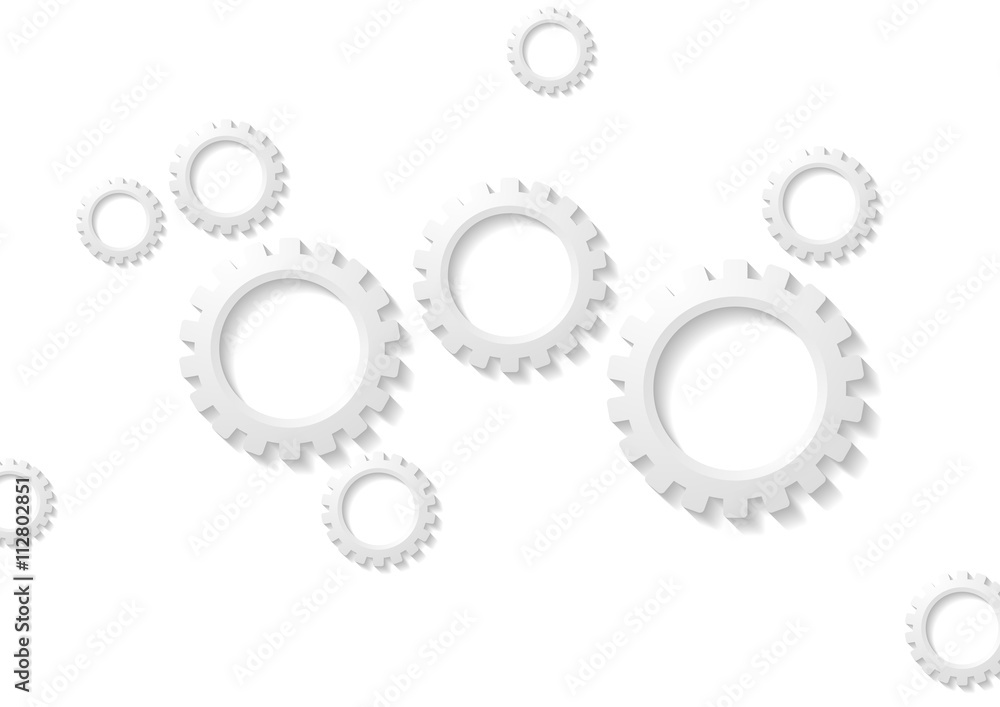 Abstract tech paper gears mechanism