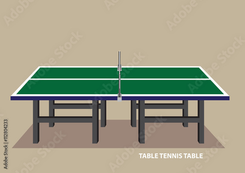Table Tennis Table Side View Vector Illustration