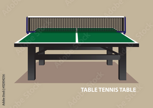 Table Tennis Table Viewed from One End Vector Illustration