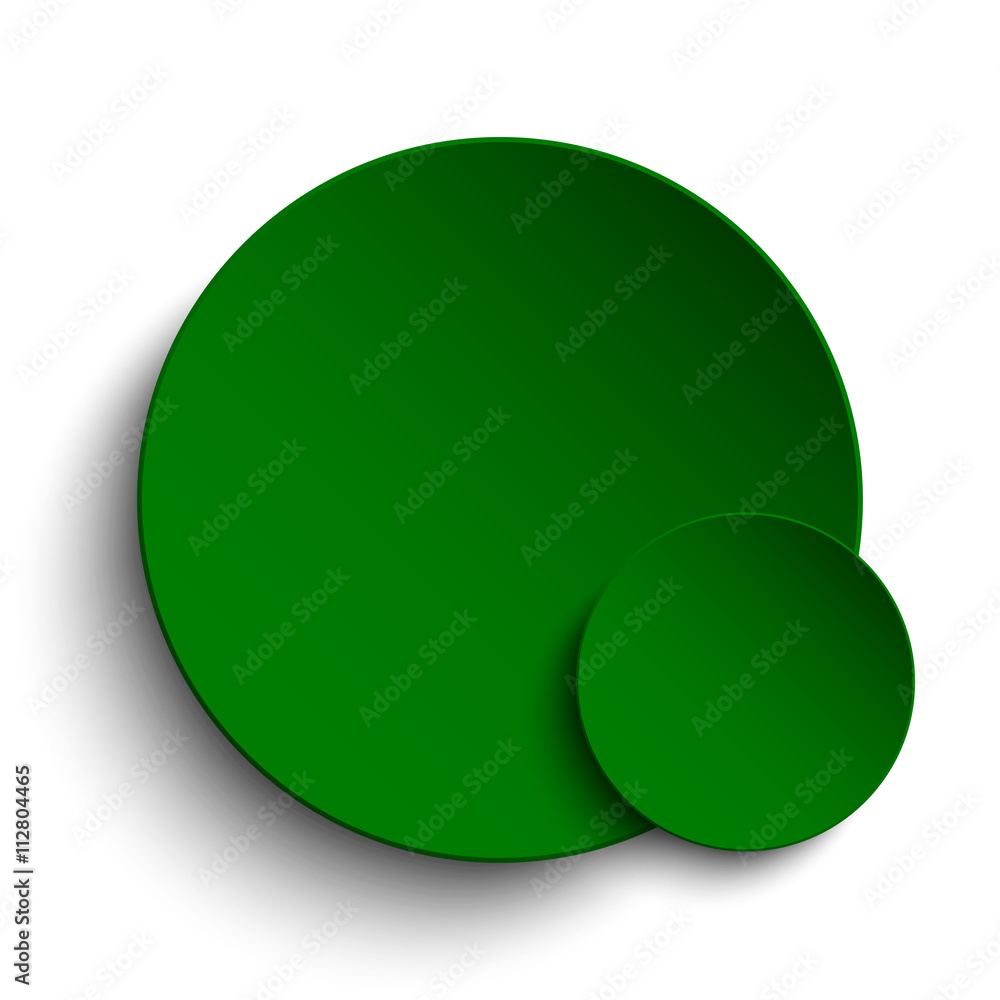 Green circle empty banner on white background.