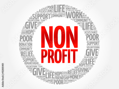 Non Profit word cloud collage, concept background