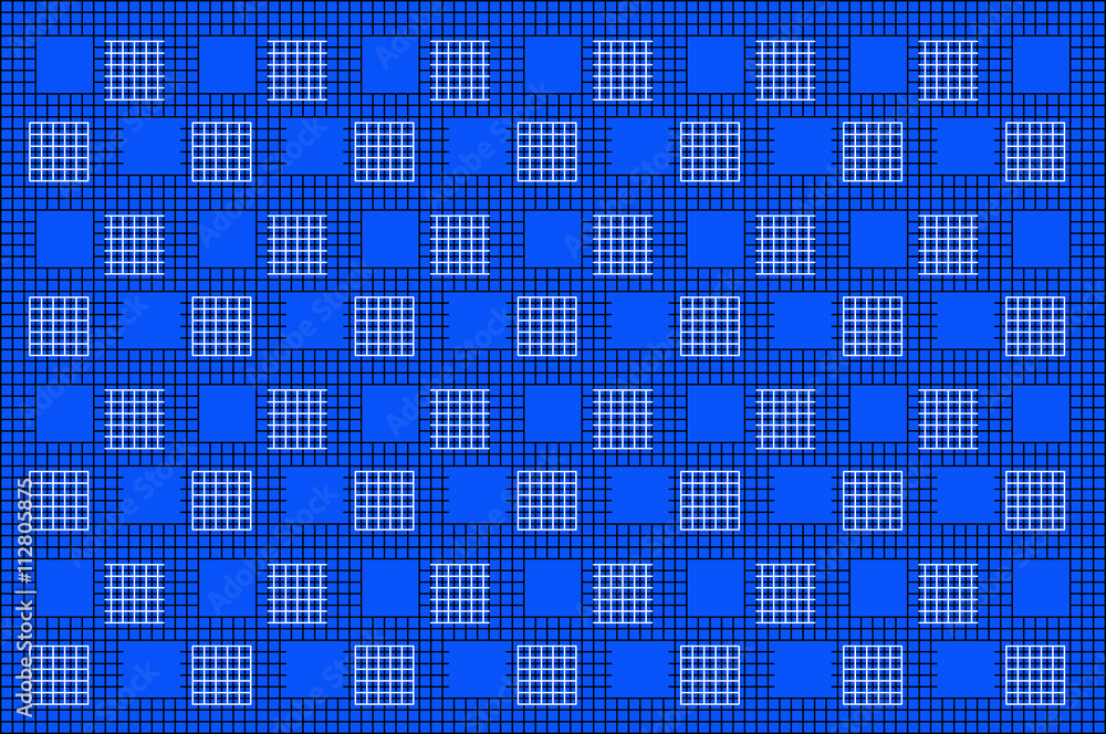 Vector White Black Mesh Pattern On Blue Background. for Background. Fabric.Print.