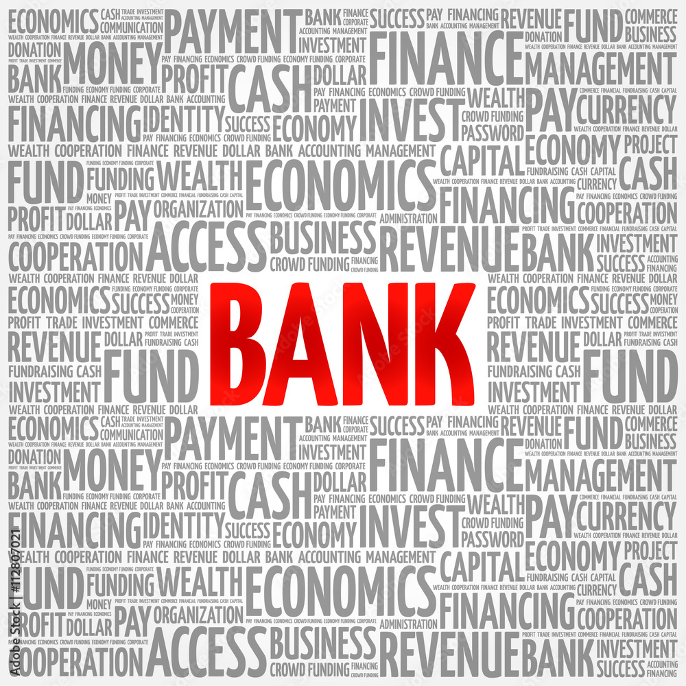 BANK word cloud, business concept BANK word cloud, business concept
