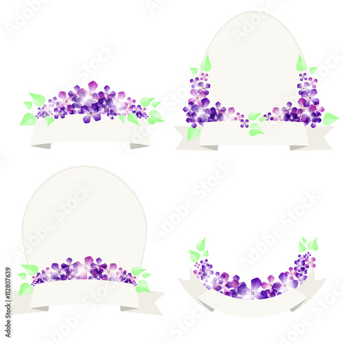 Invitation Collection set of translucent tender flower lilac - for design, scrapbook - in vector