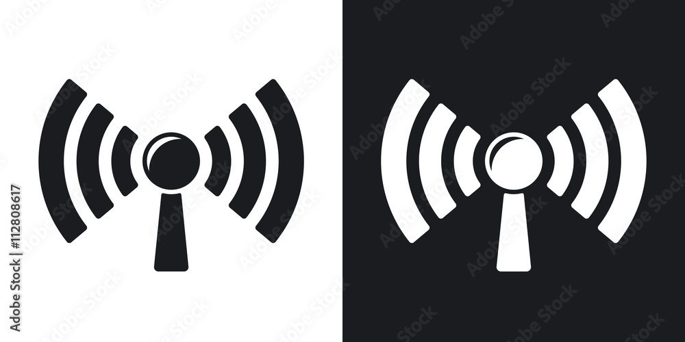 Broadcasting vector icon. Two-tone version on black and white background Broadcasting vector icon. Two-tone version on black and white background
