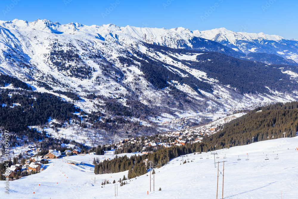 On the slopes of the ski resort of Meriber. France