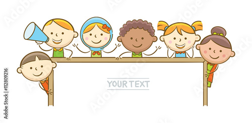 Kids Holding Whiteboard