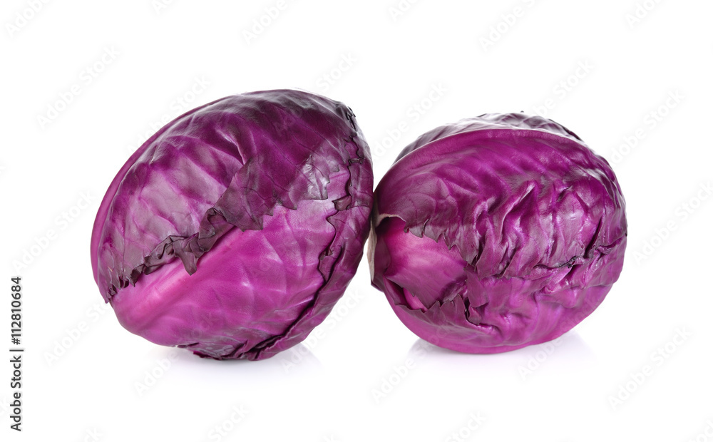 whole fresh red cabbage on white background whole fresh red cabbage on white background