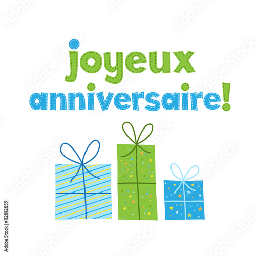 Carte JOYEUX ANNIVERSAIRE avec cadeaux