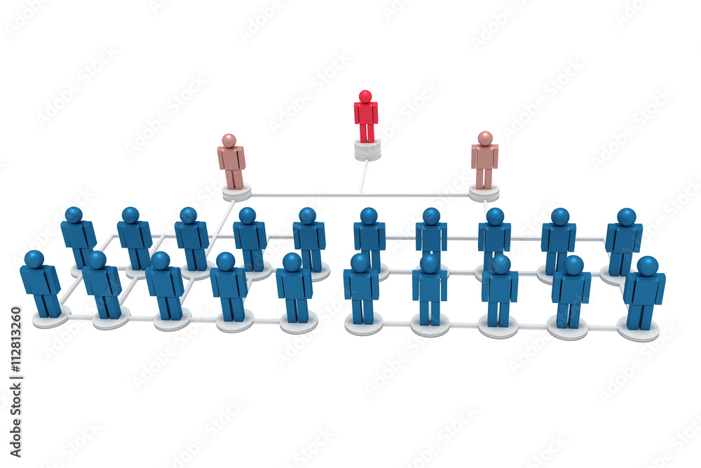 Figures symbolize corporate hierarchy