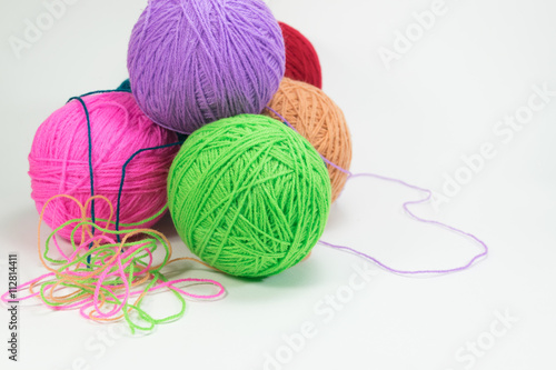 yarn ball on white background isolated