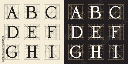 Designing Initials, vintage style. Letters A - I