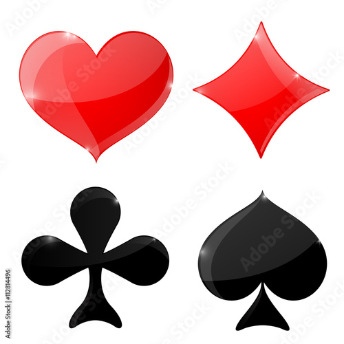 Card suits. Hearts, diamonds, clubs, spades