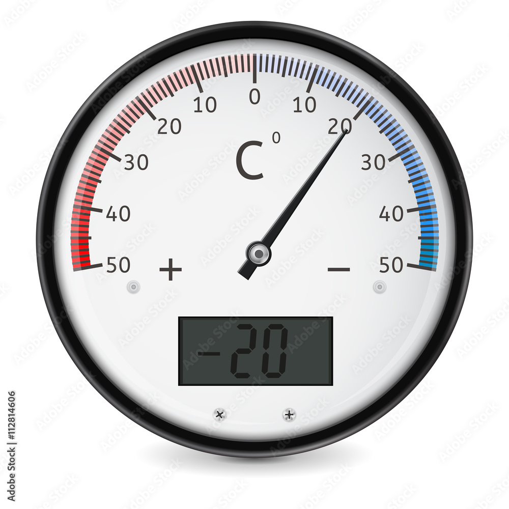 Thermometer. Outside round temperature gauge Thermometer. Outside round temperature gauge