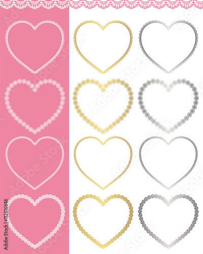 set of heart laces