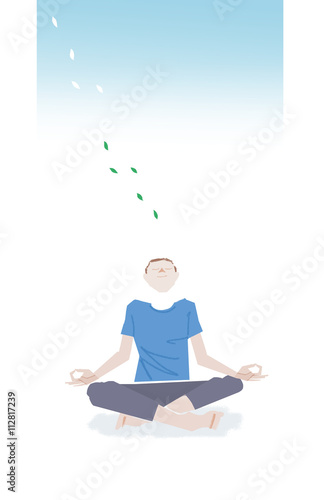 Man meditating illustration