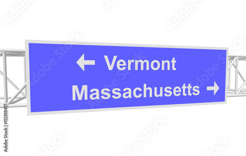 3dl illustration of a road sign with directions photo