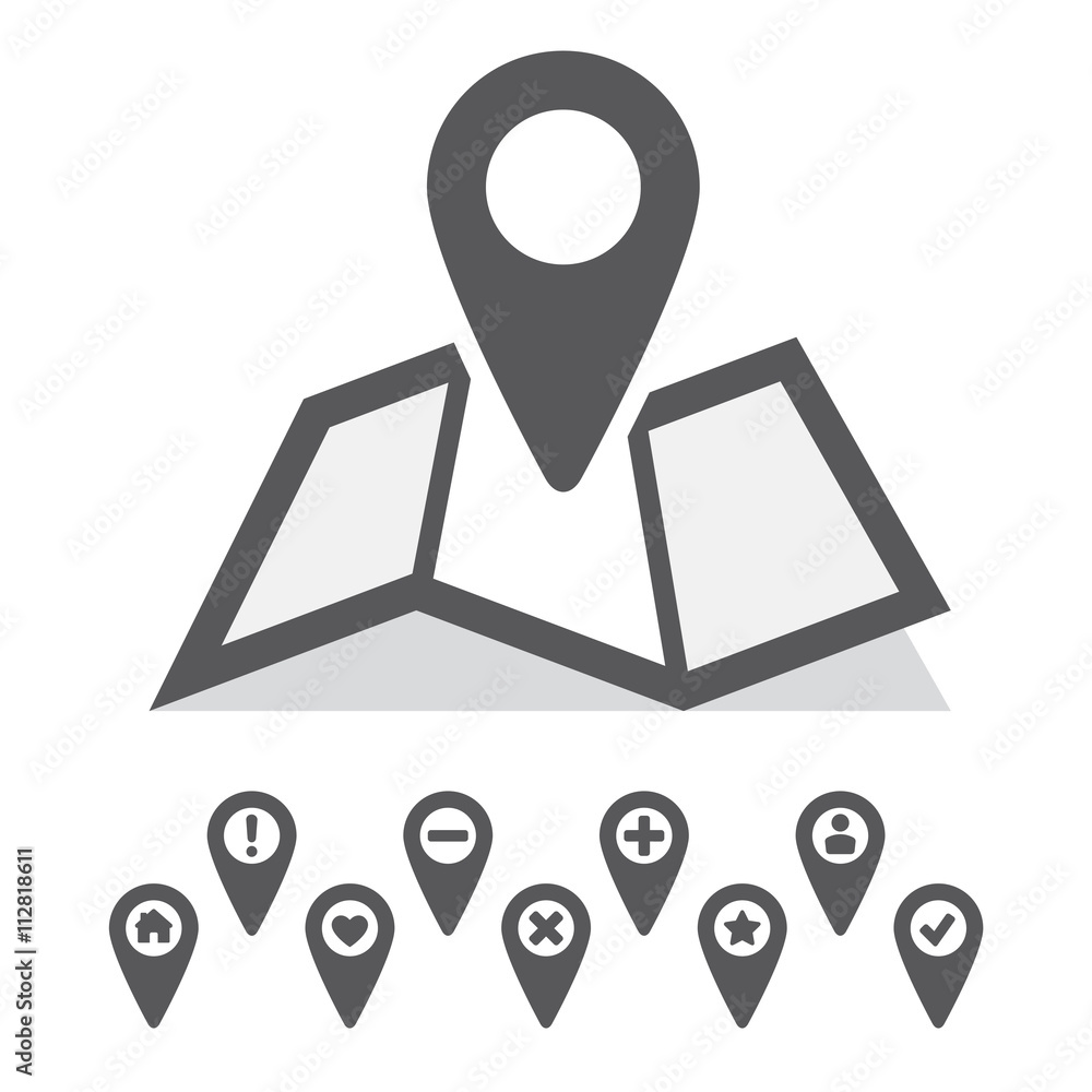 Map with marker icon Map with marker icon