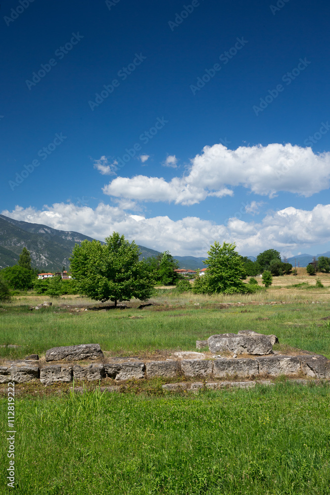 Ancient ruins in Dion, Greece.