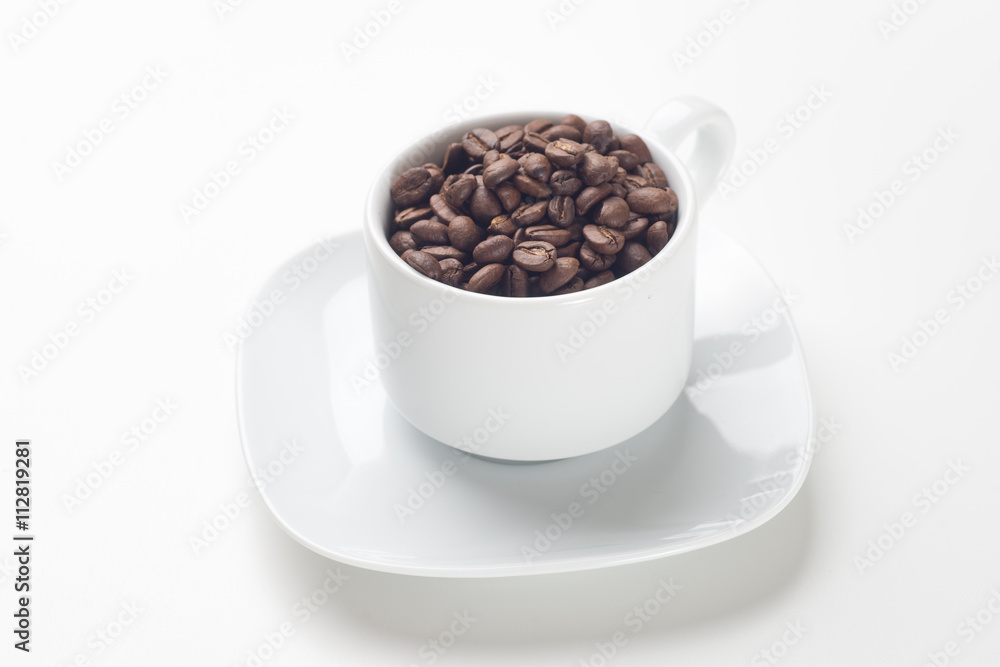 Coffee cup with coffee beans Coffee cup with coffee beans