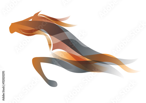 Running horse.
Colorful stylized illustration of running horse. Vector available.
