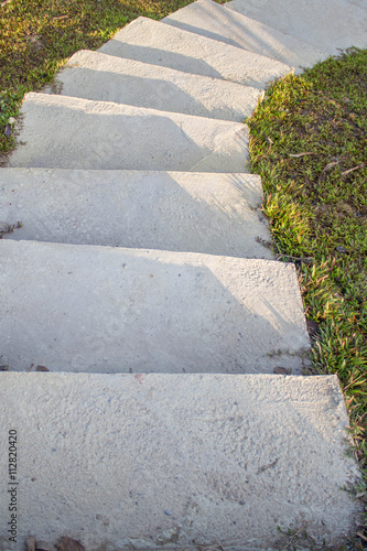 white cement steps
