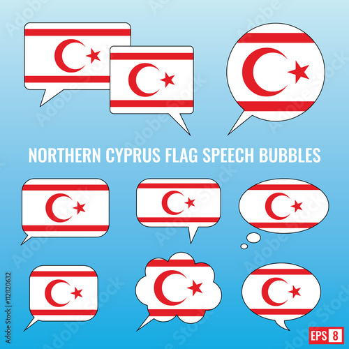 Northern Cyprus Flag Speech Bubbles
