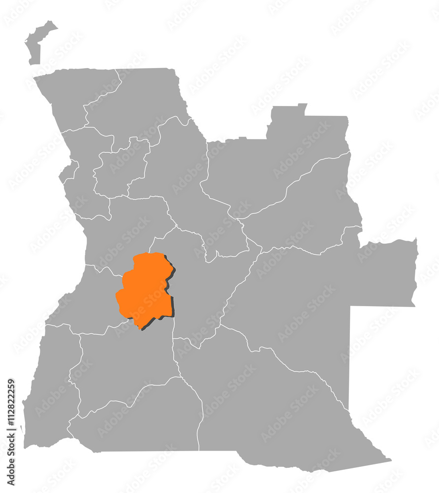 Obraz premium Map - Angola, Huambo