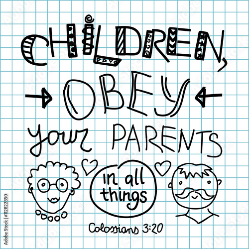 Lettering Bible Children, obey your parents