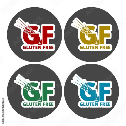 Gluten free Sign icons set 