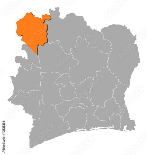 Map - Ivory Coast  Dengu  l  
