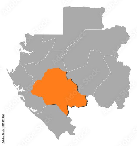 Map - Gabon  Ngouni  