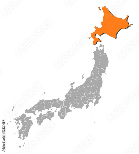 Map - Japan, Hokkaido